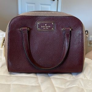 Burgundy Mini Kate Spade crossbody handbag